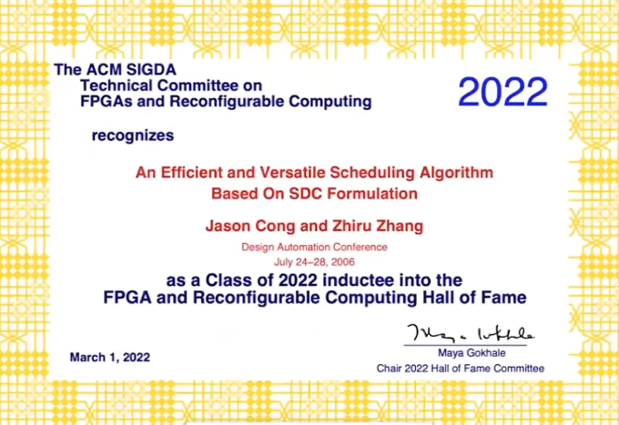 SDC scheduling inducted into ACM/SIGDA TCFPGA Hall of Fame!